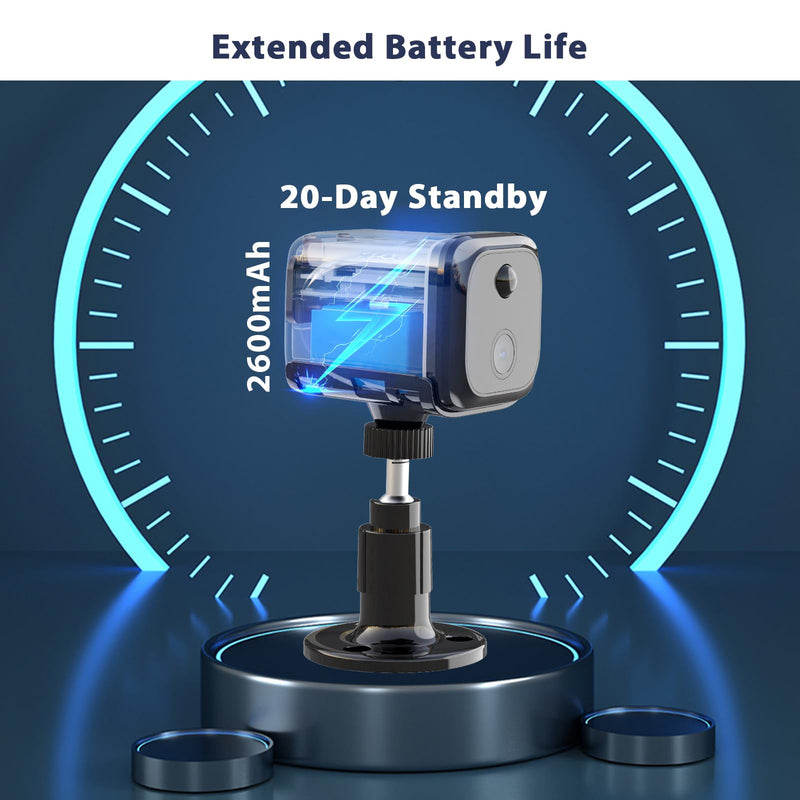 Cellular Security Camera Wireless, No WiFi Security Camera Indoor, 4G LTE Home/Office Cam with Auto Night Vision, Built-in SIM Card, 2K Live Video, 20 Day Standby Battery, PIR Motion Detection Single Lens-4G LTE