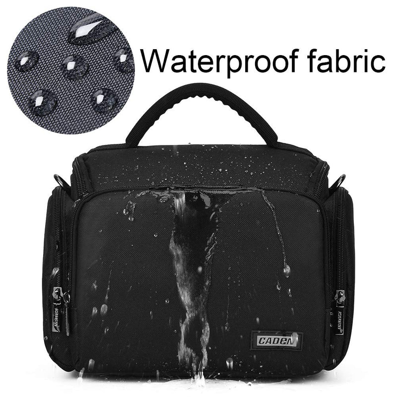 CADeN Camera Shoulder Crossbody Bag Case Compatible for Nikon, Canon, Sony SLR/DSLR Mirrorless Cameras and Lenses Waterproof(1.0 M, Black) 1.0 M