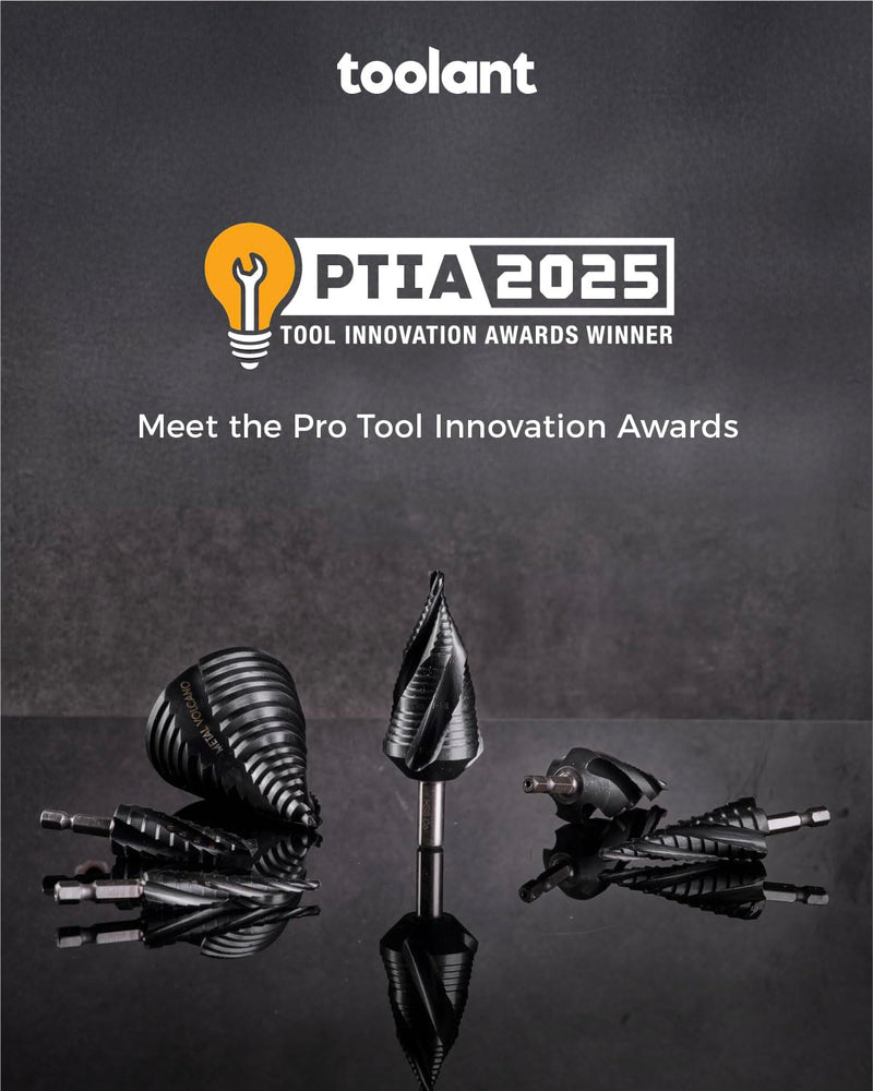 toolant Gigantic Step Drill Bit(Pro), 1/4" - 2-1/2"(15 Step Size), 1/2" Shank Unibit Step Drill Bit for Metal, Aluminum, Plastic 1/4" - 2-1/2"