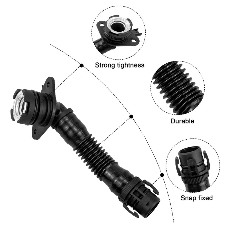 11127584128, Crankcase Vent Hose from Valve Cover for BMW X1 X3 X4 X5 X6 135i 535i 640i