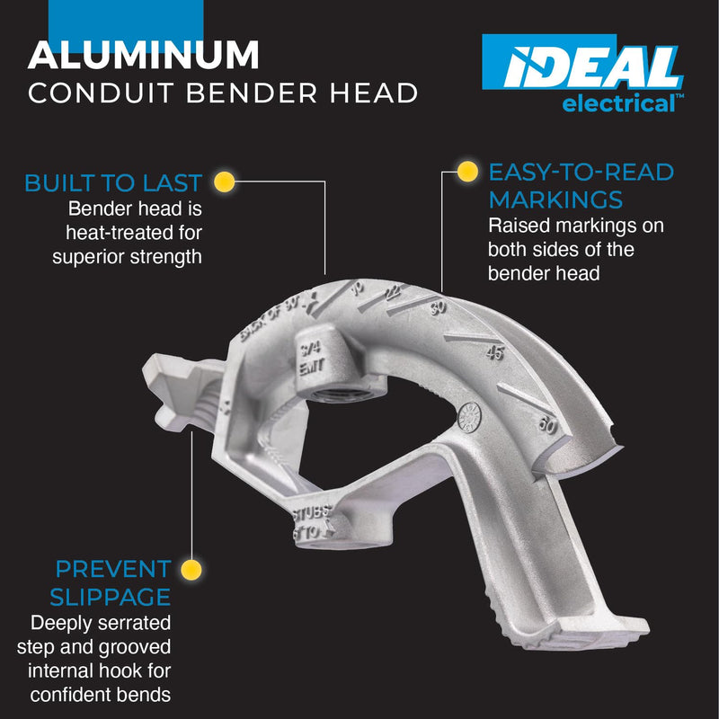 Ideal Electrical 74-032 Aluminum Bender Head for a ¾ in Conduit Pipe Bender, Pipes, Cutters, and Benders 3/4 in. EMT