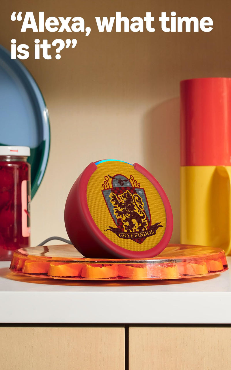 Amazon Echo Pop (newest model) | Officially Licensed Harry Potter Hogwarts Houses | Gryffindor