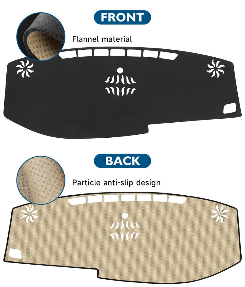 BIBLOZ Dash Cover for Toyota Sienna 2015-2020 Accessories Black Flannel Dashboard Cover Mat Car Dashboard UV Sun Protection 2015-2020 Sienna