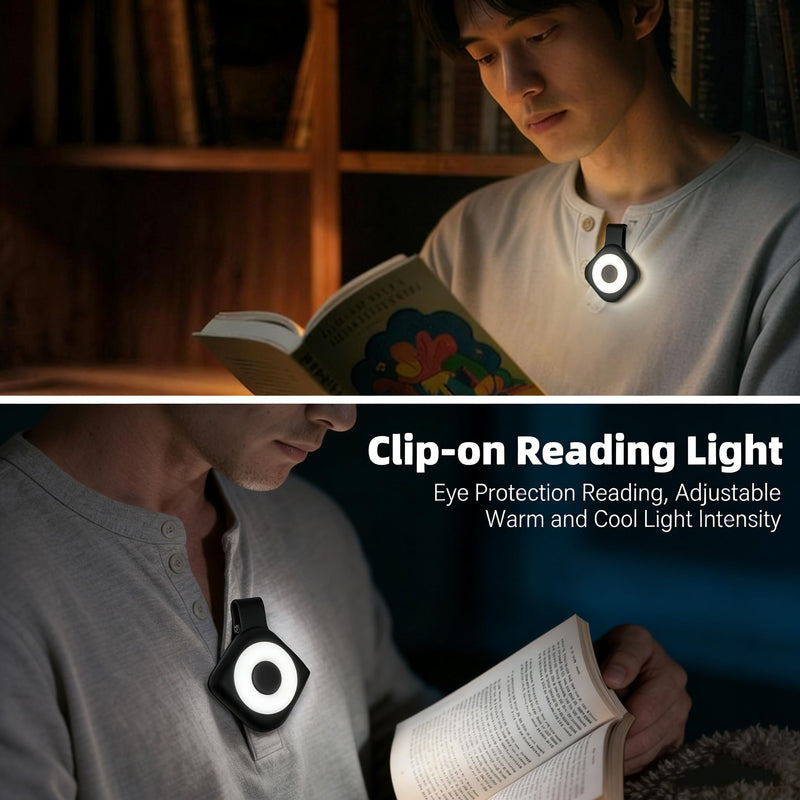 Magnetic Clip-on Fill Light, 3 Color 6 Level Dimmable LED Night Light, Magnetic Phone Fill Light for Camping, Reading, Running, Safety Warning