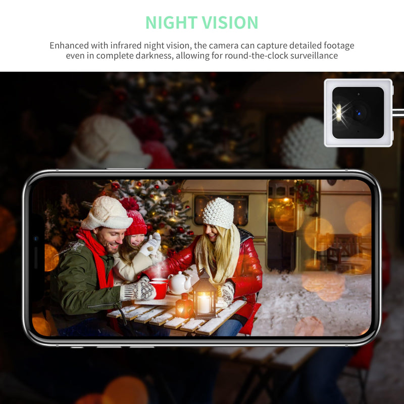 Weatherproof Indoor and Outdoor IP65 2K Wi-Fi Smart Home Security Camera with Color Night Vision, 2-Way Audio, Wireless Camera for Pets, Babies, Dogs & Cats, Nanny, Elderly Video Surveillance (2) White Dome