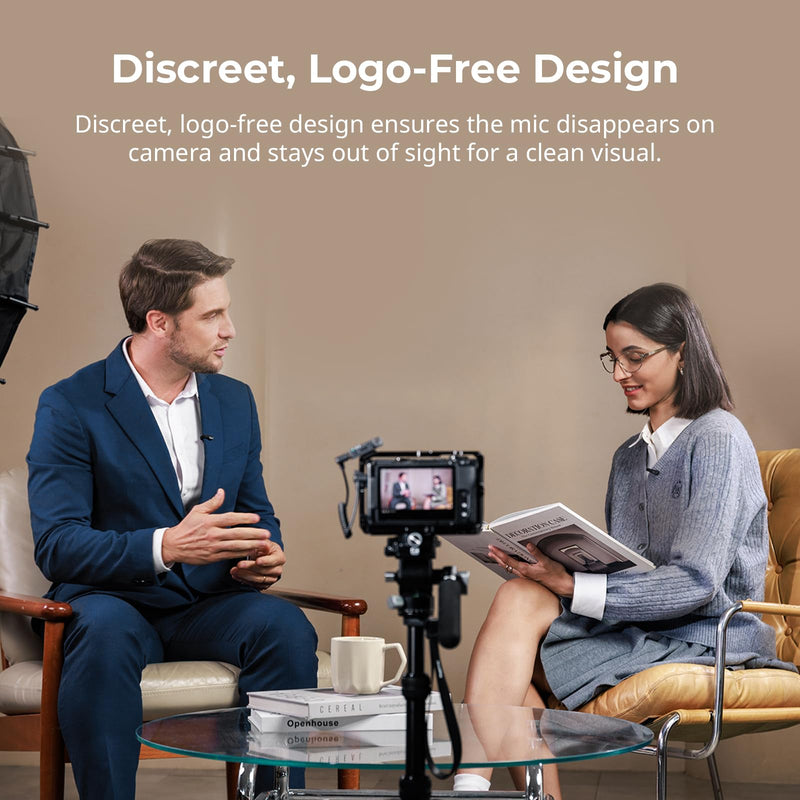 SMALLRIG Wireless Microphone S70 Mic Cover Kit (2 TX + 2 RX + Charging Case + 9 Mic Covers), Mini Lavalier Mic for Vlogging/Interview/Streaming, Includes 9 Color Silicone Covers