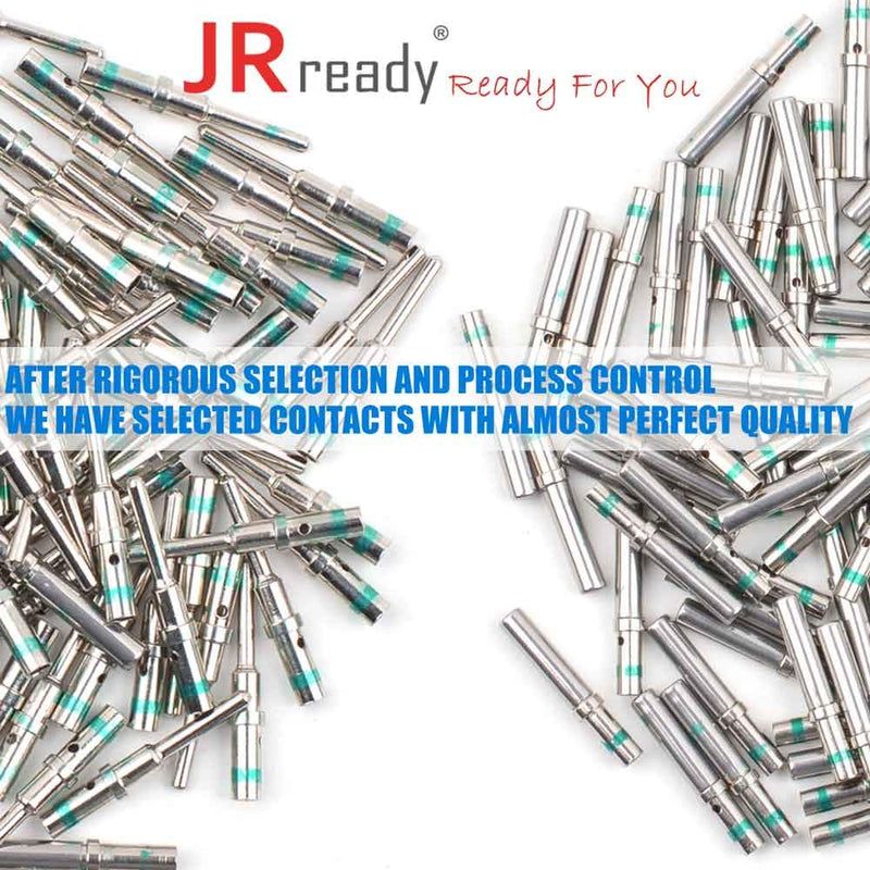 JRready ST6119 Deutsch Contact Kit, Deutsch Solid Pin Size 16, Closed Barrel Contacts Kit, Solid Contacts for DT Connectors, 14-20AWG, 13A, Green Stripe, 60 Pairs Size16 60pairs