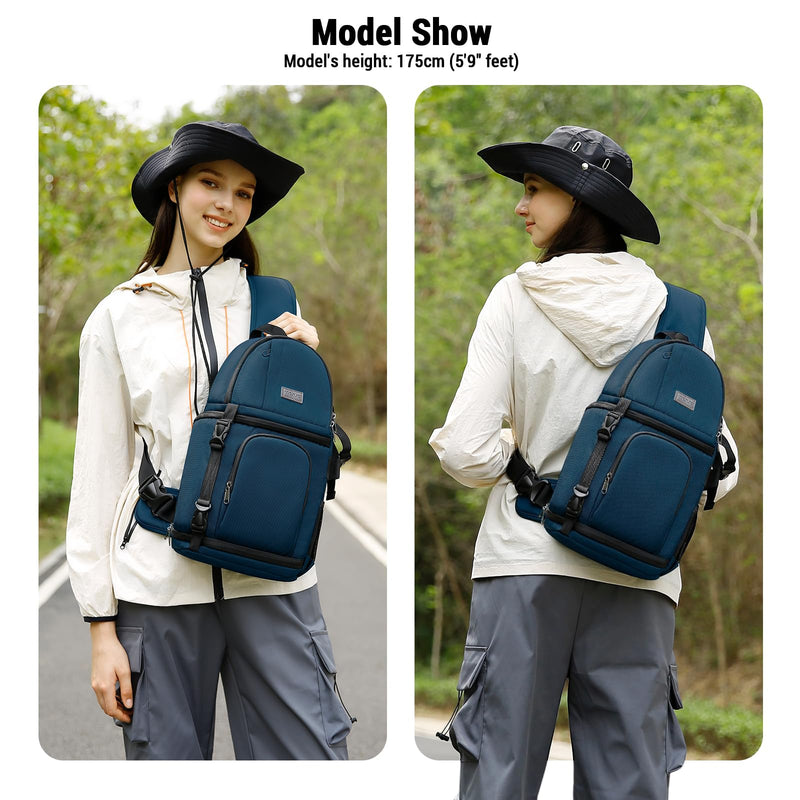 MOSISO Camera Sling Bag, DSLR/SLR/Mirrorless Camera Case Camera Backpack | Shockproof Photography Bag with Tripod Holder&Removable Modular Inserts Compatible with Canon/Nikon/Sony/Fuji, Deep Teal