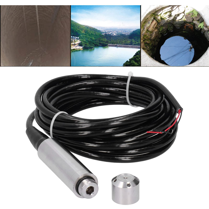 Liquid Level Transmitter, 304 Stainless Steel YB2JF IP68 Multilayer 5m Cable Water Level Sensor Detector 12-32V DC 4-20mA for Water Level Monitoring (0-1m)