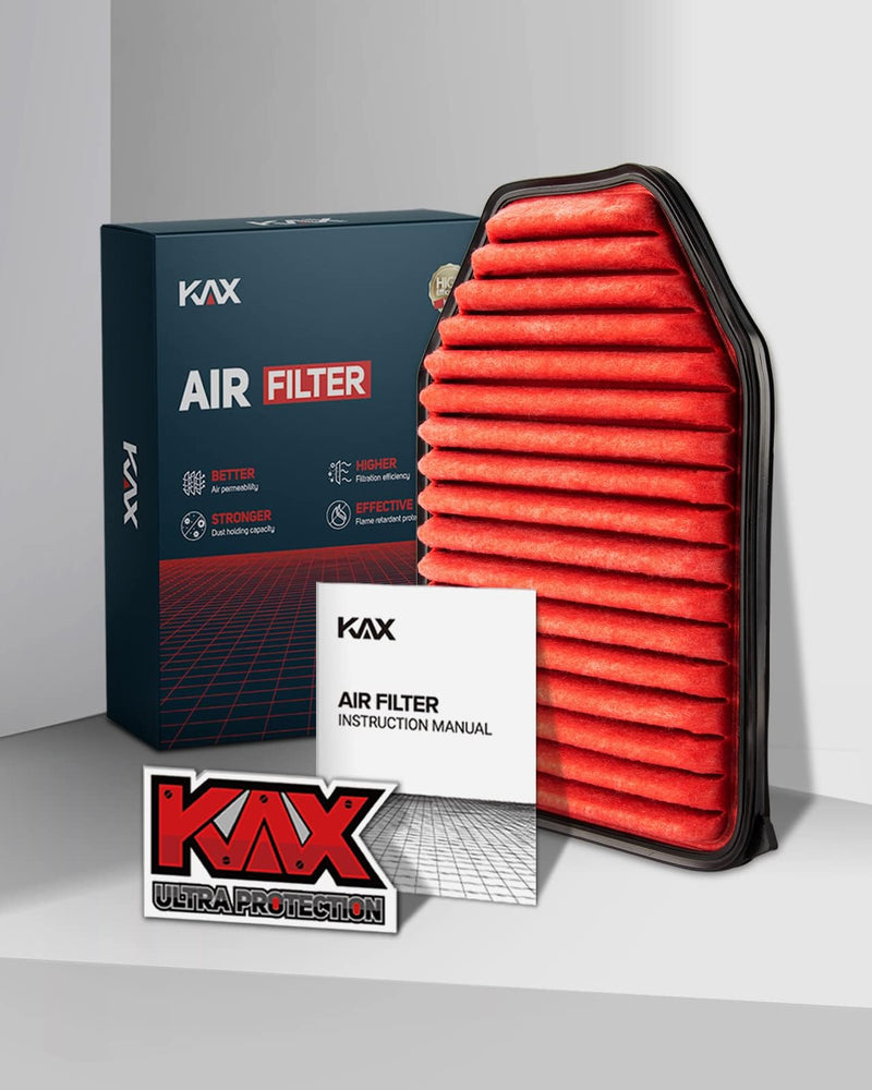 KAX Premium Engine Air Filter, GAF059 (CA10348) Replacement for Jeep Wrangler V6 2007 2008 2009 2010 2011 2012 2013 2014 2015 2016 2017, Wrangler JK 2018, 200% Longer Life CA10348