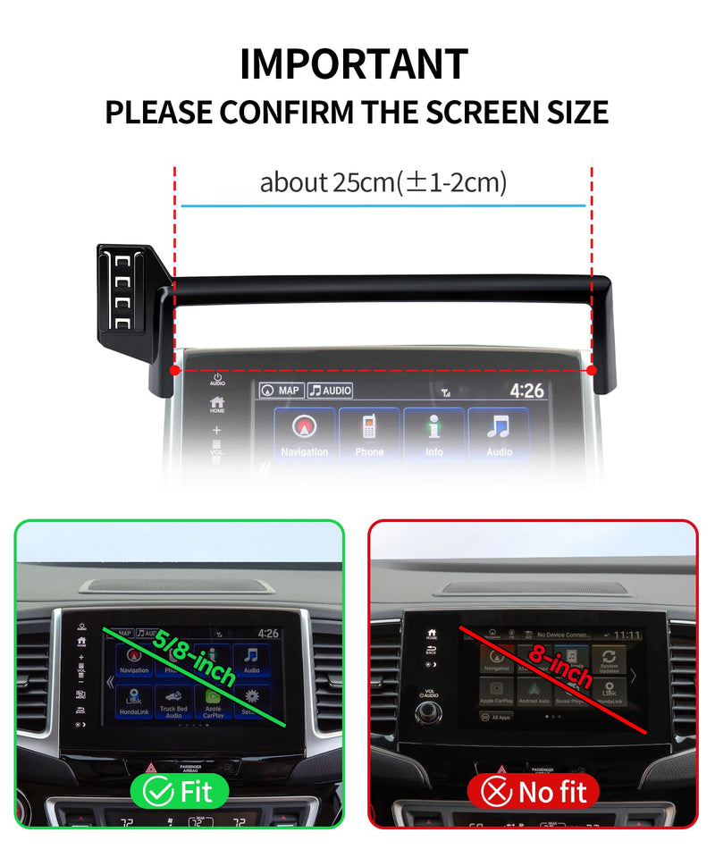 Wireless Charger Car Phone Holder for Honda Pilot Passport Ridgeline | 5/8" Screen,Pilot 2016-2020/Passport 2019-2020/Ridgeline 2017-2020, Auto Clamp Cell Phone Mount Clip Accessories 15W Qi Stand 5/8-inch for16-20Pilot19-20Passport17-20 Ridgeline