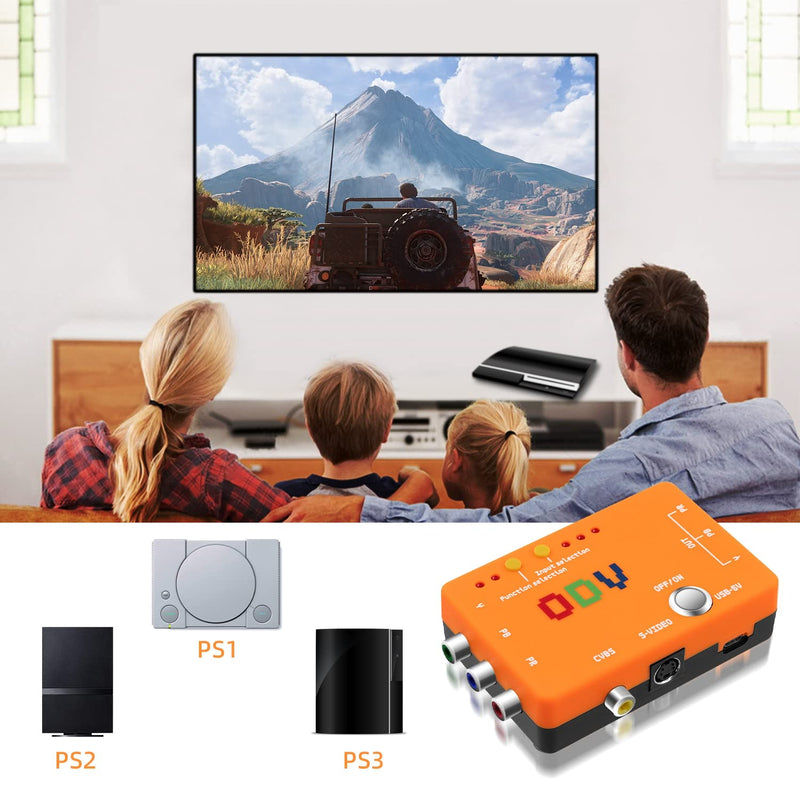 Mcbazel ODV-II Component/AV/CVBS/S-Video to Component Converter for Retro Gaming Console, Not Compatible with RGB Signals