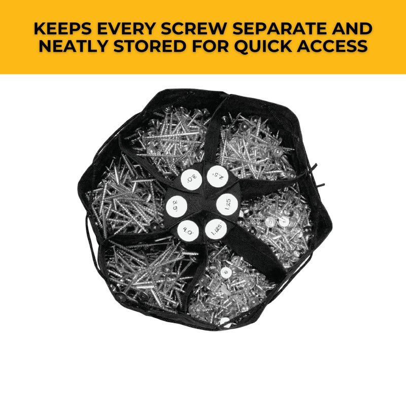 FastCap 80589 6 Pocket FLEX Organizer Screw Bag | Made with 6 compartments, Made of Ballistic Nylon, 80589