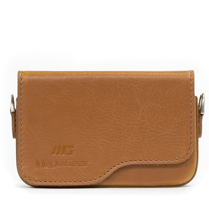 MegaGear Canon PowerShot SX620 HS, ELPH 180, ELPH 360 HS, ELPH 190 is, ELPH 170 is, SX610 HS Leather Camera Case with Strap - Light Brown - MG1091