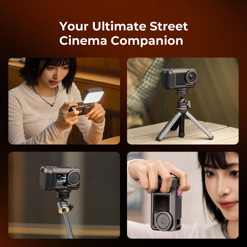 SMALLRIG Street Grip Kit for DJI Osmo Action 5 Pro / 4/3, Aluminum Cage with Shoulder Strap, Lens Protection Ring, Protective Frame with 1/4"-20 Locating Holes, for Street Photography - 6371 All in One Street Grip Kit