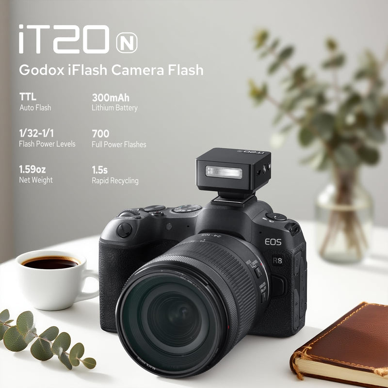 Godox iT20 N Flash for Nikon, iT20-N Mini TTL Flash with Intuitive Screen | 1.5s Recycle, 700 Full Power Flashes, USB-C Charge, Built-in Battery, GODOX iT20N iT20 N Pocket Flash Speedlight iT20-N for Nikon