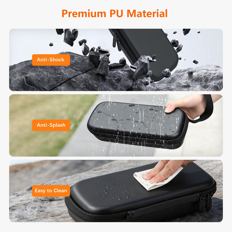 AMAZEAR Carry Case for DJI OSMO Pocket 4P, Pocket 4 Pro Accessories Compact Hard Shell Cover Travel Bag for Pocket4 / Xtra Muse with Shoulder Strap, Storage, Organization, Protection, Black