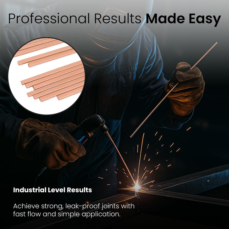 42 pcs Brazing Rods AWS BCuP-5 15% Silver Solder Phos Copper Brazing Alloy Flat Welding Rods 0.050"x1/8"x10" for HVAC, Refrigeration, and Industrial Applications 42