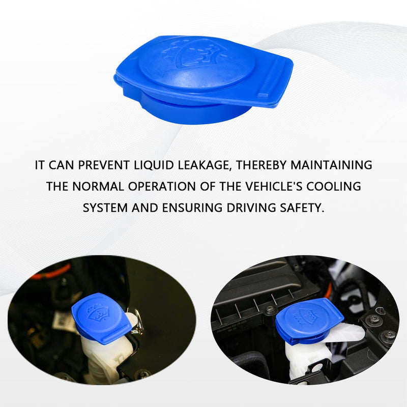 Windshield Washer Reservoir Caps, Tank Bottle Cap Cover Replacement, 3Q0955455 Wiper Fluid Cap, Car Accessories Windshield Washer Compatible with Audi, VW, Porsche Cayenne 2003-2018 (1PCS) 1PCS