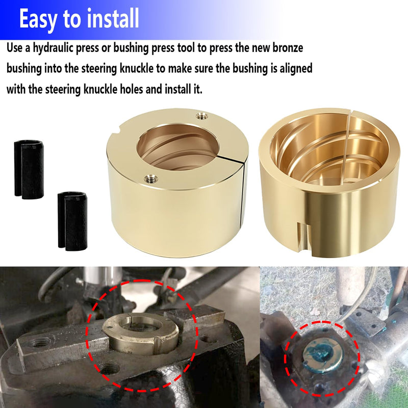 For Dana 60 Bronze Upper Kingpin Bushing Rebuild Kit Compatible with GM Chevy Dodge Ford Dana 60 with Hardware