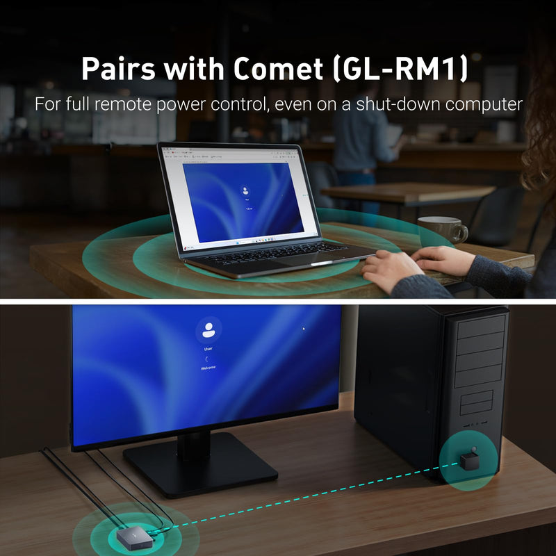 Fingerbot - Remote PC Power Control, Comet (GL-RM1) Compatible, Simple Setup, Adapted KVM Switches