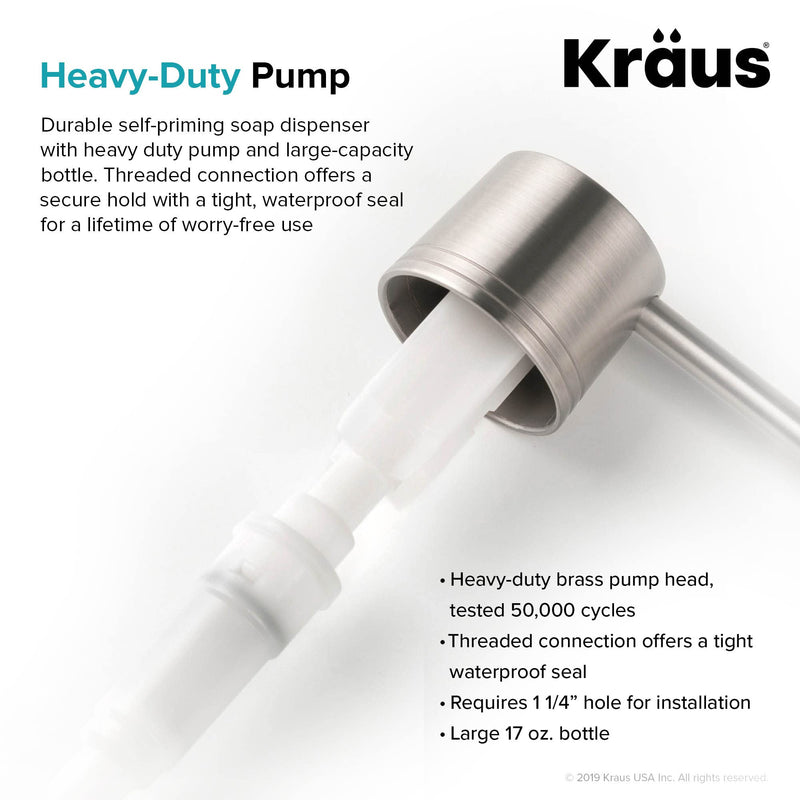 KRAUS Kitchen Soap and Lotion Dispenser in Stainless Steel, KSD-31SS