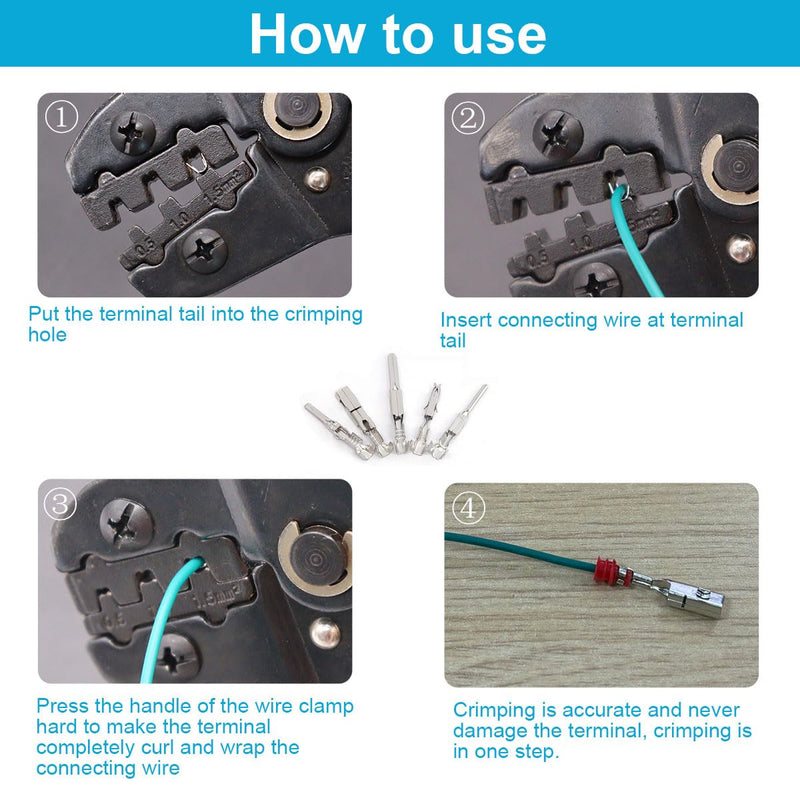 Seamaka720Pcs 21Type Car Electrical Wire Terminal Tool kit 1/1.5/1.8/2.2/2.8/3.5mm Connector Pins Terminal Removal Male Female Crimp Pins Non-Insulated Plug 720 PCS