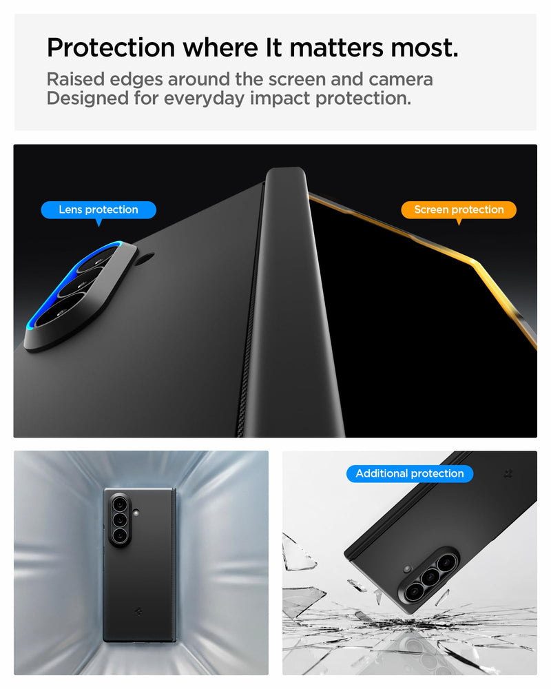 Spigen Air Fit Pro MagFit for Galaxy Z Fold 8 Ultra Case, Black | Qi2 Certified, PU Hinge Protection, Air Cushion Tech, Compatible with MagSafe, Ultra Thin Case, Camera Plateau Protection