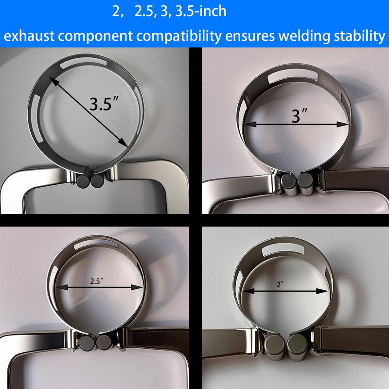 2"2.5" 3"3.5" Stainless Steel Exhaust Tack Welding Clamp-On Kit | Heavy-Duty Corrosion-Resistant Tool for Automotive Exhaust Fabrication & Professional Welding Projects (4PCS) 2,2.5,3,3.5inch