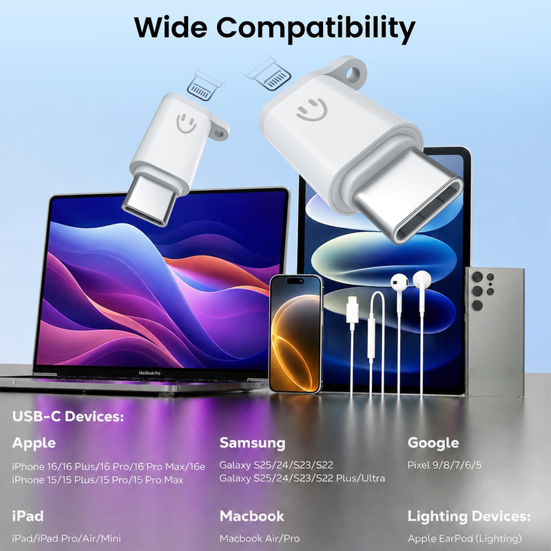 Lightning to USB-C Adapter Audio for Headphones, 2 Pack USB-C Male to Lightning Female Earbuds Adapter with Mic & Line Control, No Charging/Data, Compatible with iPhone 15/16/17, iPad, USB-C Devices