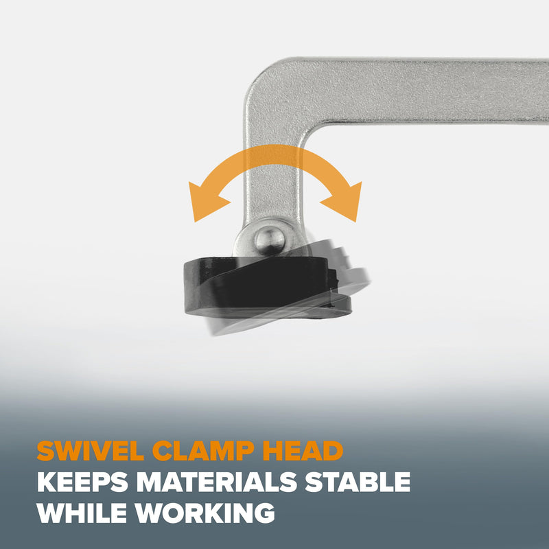 BORA Auto Adjust 3 inch Locking Vise Grip Clamp with Swivel Pads - Heavy Duty Welding Clamps with Comfortable Grips Perfect C Clamp for Woodworking, Welding, and Metalworking C Clamp w/ Swivel Pad