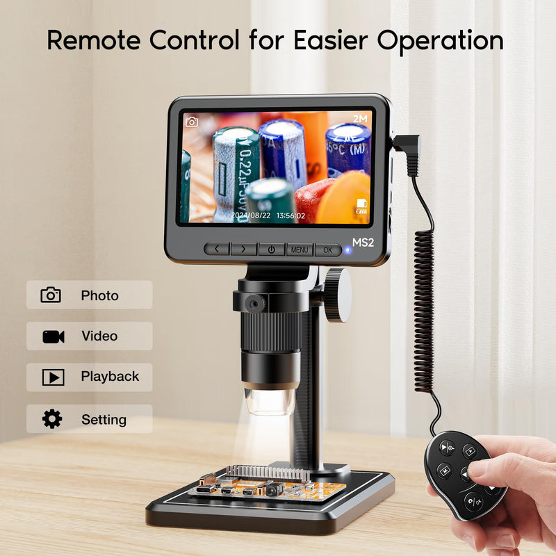 Leipan 1080P LCD Digital Microscope with 32GB SD Card, Coin Microscope with 5-inch IPS Screen,PC View,Photo/Video Capture,Compatible with Windows Mac MS2B-5 inch