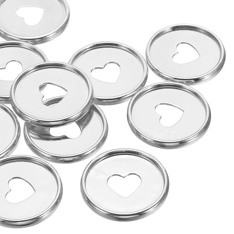 PATIKIL 35mm Plastic Book Binding Discs, 11 Pack Discbound Expansion Discs Plating Heart Binder Rings for DIY Notebook Planner, Silver