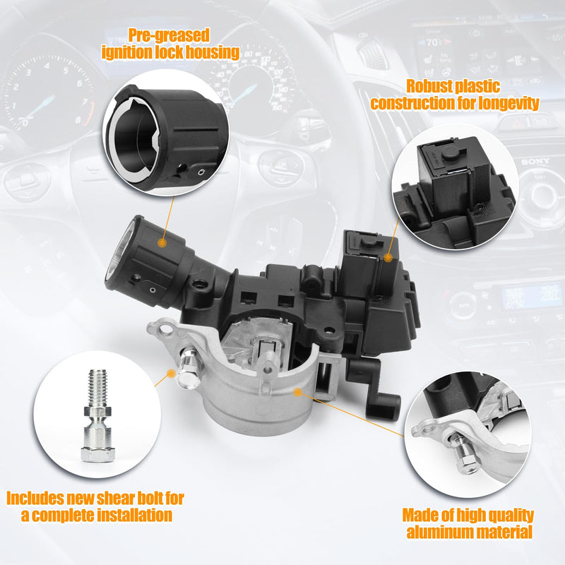 989-019 Ignition Lock Housing with Anti-theft Bolt for 2008-2011 Ford Focus,2008-2012 Ford Escape, 2008-2011 Mazda Tribute, 2008-2010 Mercury Mariner 9L8Z-3511-A
