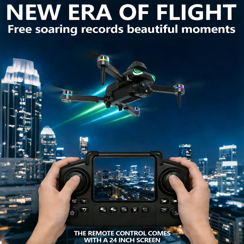 Drone with camera, screen on controller, drone with obstacle avoidance | Drone with camera 2 Batteries, Optical Flow Positioning, One-Touch Takeoff/Landing, drone with camera for kids, Red