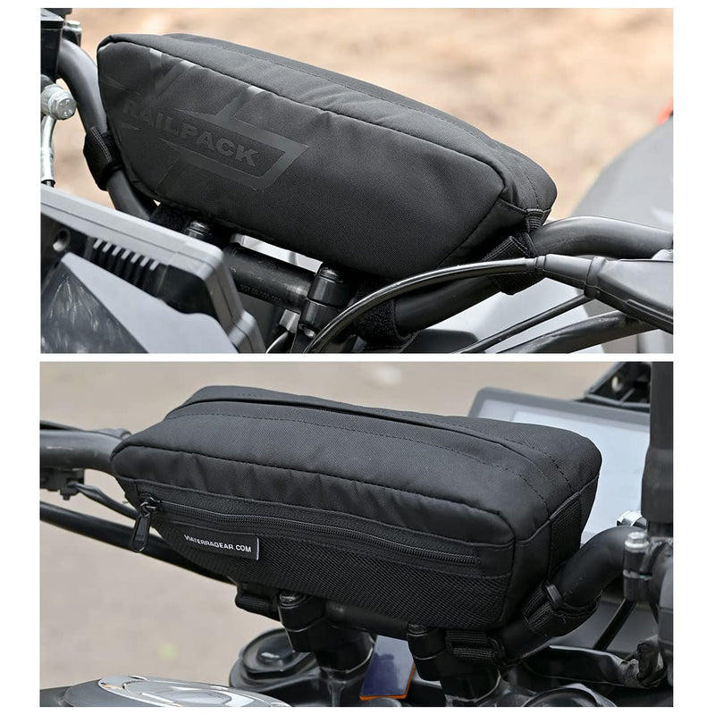 ViaTerra Handlebar Trailpack I 1.2L Black Windshield Pouch I Universal Fit for Any Motorbike, Dirt Bike & Snow Bike