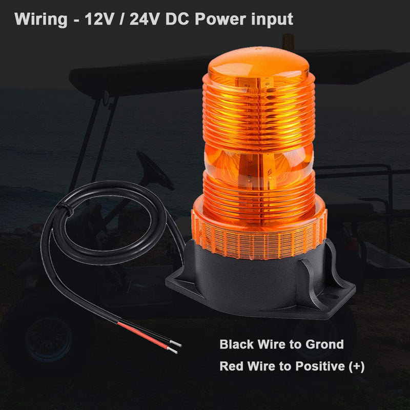 WOWTOU Magnetic Amber Led Strobe Lights for Forklift Golf Carts UTV Cars Trucks Tractor, 12V 24V Safety Warning Roof Top Flasher Emergency Flashing Beacon