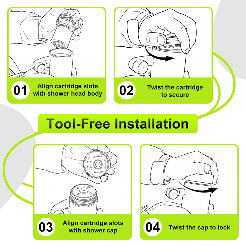 Shower Filter - Replacement Cartridges Compatible with Delta Clarifi, Reduces Dry Skin and Hair Damage (2 Pack) Lot de 2