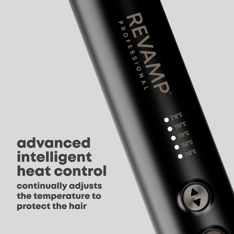 REVAMP Progloss Deepform Hair Straightener Brush - Ceramic, Ionic | Heated Brush Styler, Salon Professional Shine Oils, Ion Jet, Fast Hair Straightening, Smoothing