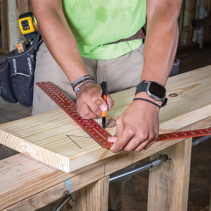 Klein Tools 935SQVP 7-Inch Rafter and 16 x 24-Inch L-Shaped Framing Square Set, Double Laser Etched Aluminum, Multi-Functional Carpenter Layout Tool for Woodworking Rafter and Framing Square Set
