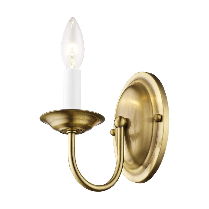 Livex Lighting 4151-01 Wall Sconce with No Shades, Antique Brass, 4.25"W x 7"H