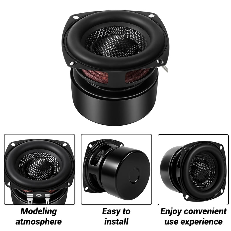 3 Inch Glass Fiber Cone Subwoofer Woofer Speaker 4 Ohm 25W HiFi Sound Powerful Low Frequency Bass for Home Audio