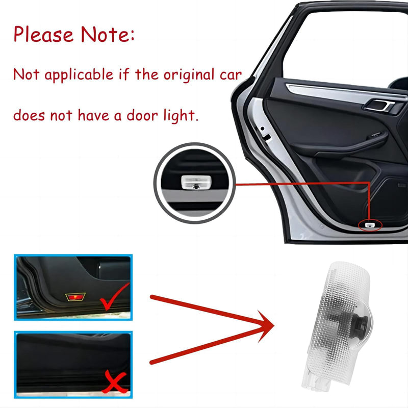 4Pcs Car Door Lights Logo Projector Compatible with LS/ES/is/LX/RX/GS/GX/RC/UX Car Accessories, No Fade HD LED Car Welcome Projector Lights, 3D Ghost Shadow Light 4Pcs Pure White