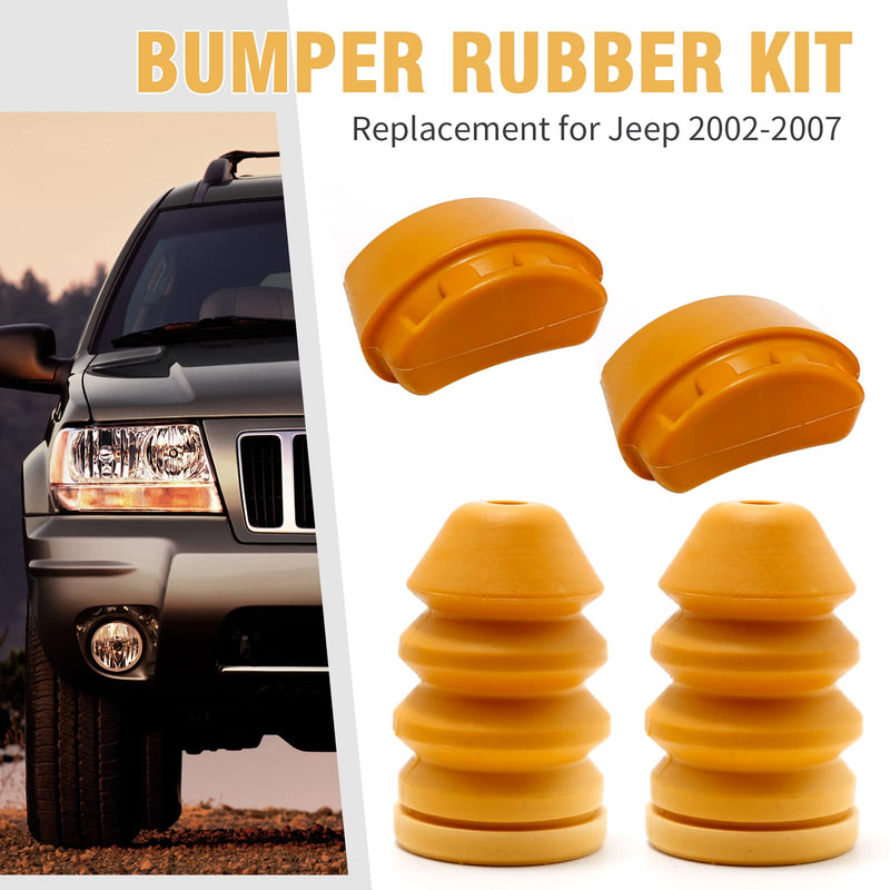 MDEOOSKY 52088684AB Front Upper Jounce Bumper Rubber Kit, Front Bump Stop, Jounce Shock Bumper Stop Replacement for Jeep Liberty 2002-2007, 52088705AB
