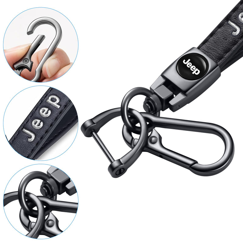 Genuine Leather Car Keychain Key ring Accessories Key Chain Family Present for Man and Woman Black Black-jp