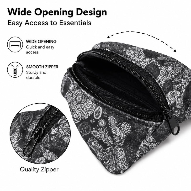 1 Pack Running Phone Armband Holder, Zipper Wrist Arm Pouch for Workout Gym Jogging Pocket for Phone Keys Cards Men Women Skull