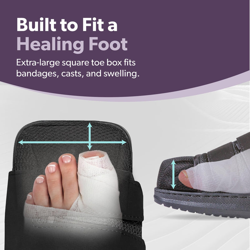 BraceAbility Closed Toe Medical Walking Shoe - Lightweight Broken Toe Cast Boot, Fractured Foot Brace for Metatarsal Stress Fracture, Post-op Bunion, Hammertoe Surgery Recovery - For Men or Women (M) Medium (Women's 7-9.5 / Men's 6-8.5)