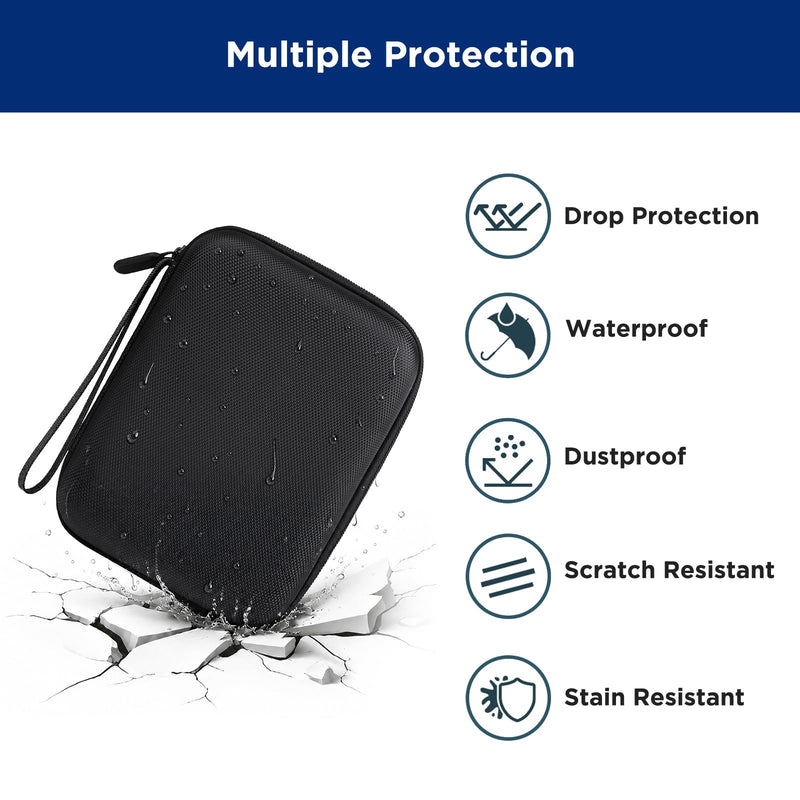 SUPVAN E12 Label Maker Genuine Portable Storage Case, Black | Waterproof, Shockproof & Scratch Resistant, for E12 Label Maker & Tapes, Elastic Band & Mesh Pocket for Organized Storage