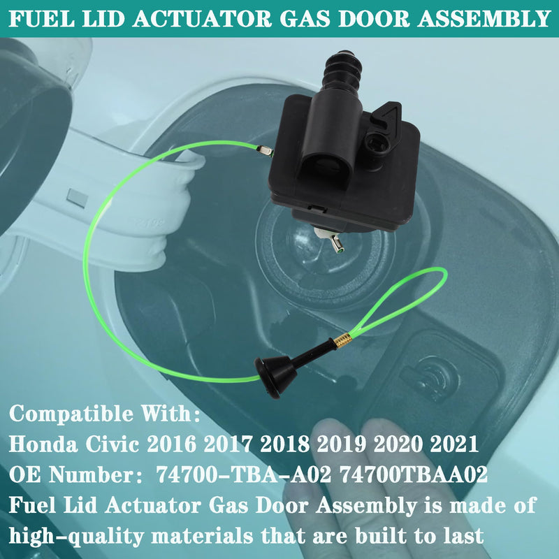74700-TBA-A02 Car Fuel Lid Actuator Gas Door Assembly Compatible with 2016 2017 2018 2019 2020 2021 Honda Civic Fuel Lid Actuator Replaces# 74700TBAA02