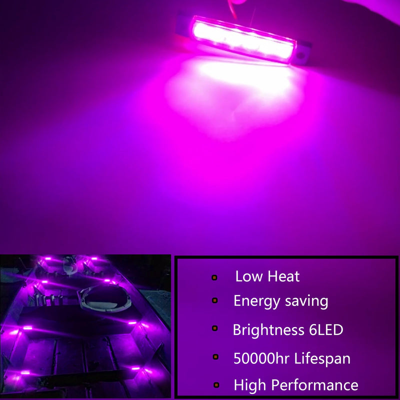 20Pcs Purple Boat Interior Lights Waterproof 12V Marine Boat Navigation Lights for Deck Courtesy Transom Cockpit Bow and Stern,Kayak Yacht Fishing Pontoon Sailboat 20pcs Purple